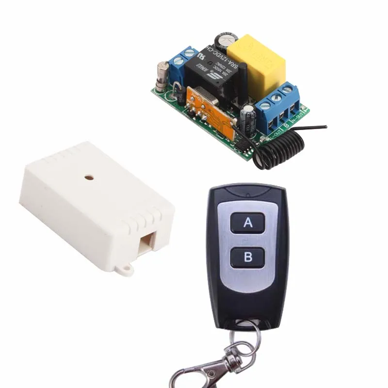 

High Quality AC220V 10A RF Wireless Mini Switch Relay Receiver 2Button Remote Controllers Lighting LED Lamp ON OFF