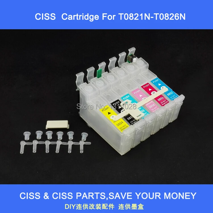 

INK WAY T0821N-T0826N ciss ink cartridge with combo chip for TX700 TX800 T50 TX710W TX650 TX810FW T59 TX820FWD RX615 R270 R290