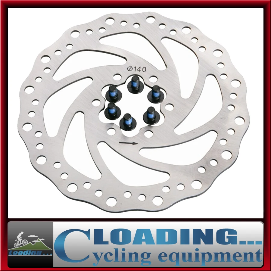 

140mm 2pcs new folding mountain bike mtb bicycle brake block flange disc rotors pads 4" casette brakes 6 holes with bolts