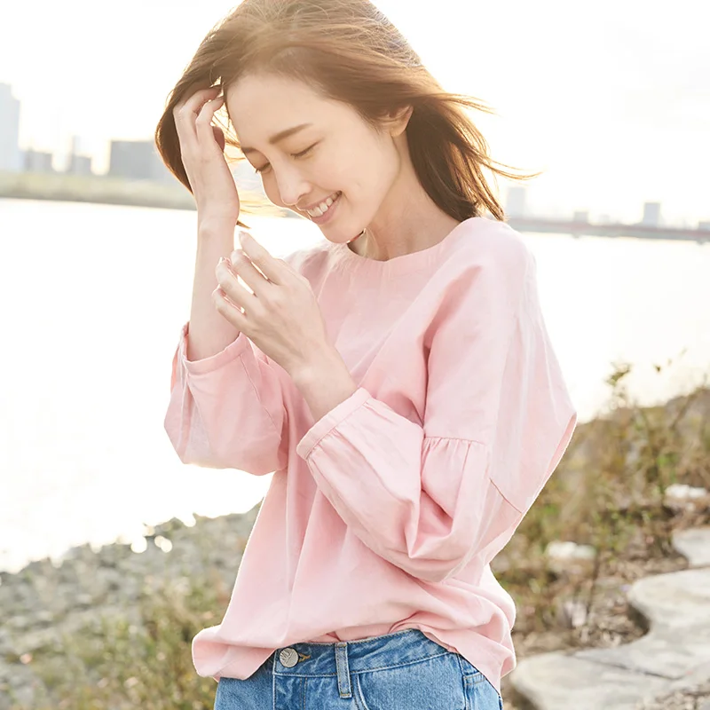 INMAN 2018 New Products Women Spring Clothes V-Neck Cotton And Linen Pullovers Long Sleeves Loose Blouse INMAN 2018 New Products Women Spring Clothes V-Neck Cotton And Linen Pullovers Long Sleeves Loose Blouse