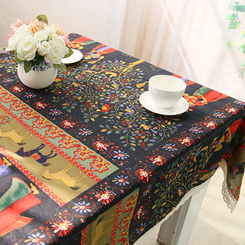 Linen table coffee 1 pcs table cloth home national style Multi purpose