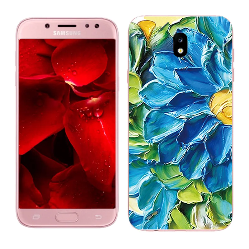 Чехол для Samsung Galaxy J7 2017 мягкий силиконовый чехол из ТПУ с масляной окраской задняя