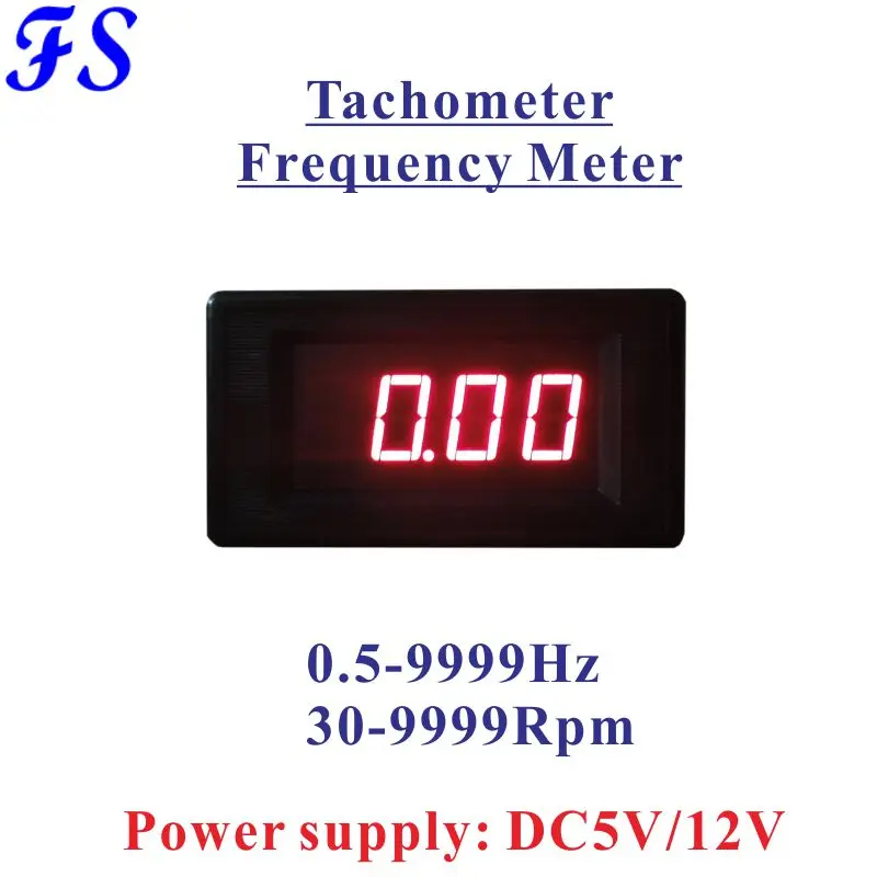 

YB5135FT Powered Supply DC 5V 12V LED Digital Frequency Meter Tachometer Meter Counter 0.56'' LED 3 Digits Display 9999Hz 10KHz