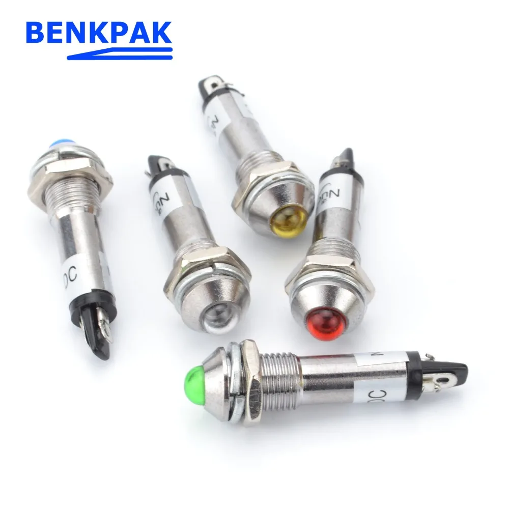 Световой индикатор 8 мм металлический DC12V DC24V AC220V|indicator light|indicator |
