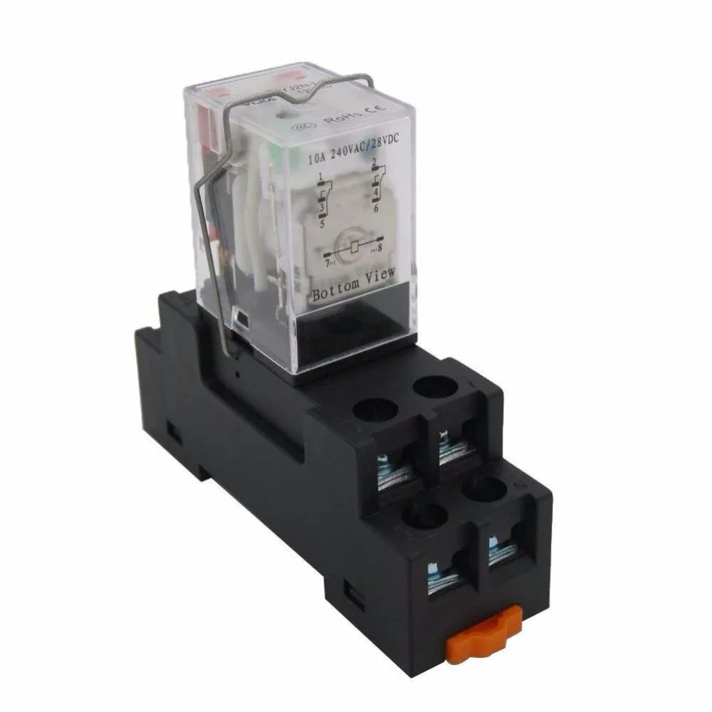 Taiss/dc 12v Coil Electromagnetic Power Relay 10a 2dpt 8 Pins 2no+2nc Ly2nj With Yjtf08a-e Socket Base Yj2n-ly - Relays - AliExpress Coil Electromagnetic Relay With Socket Base Wiring Diagram Aliexpress