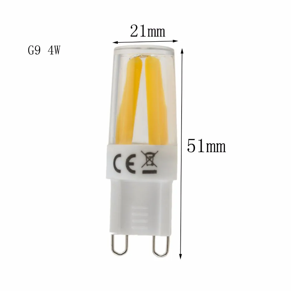 Затемнения G9 4 Вт 6 Вт 9 Вт COB лампы свет Кукуруза лампы переменного тока 220 В заменить галогенные освещение