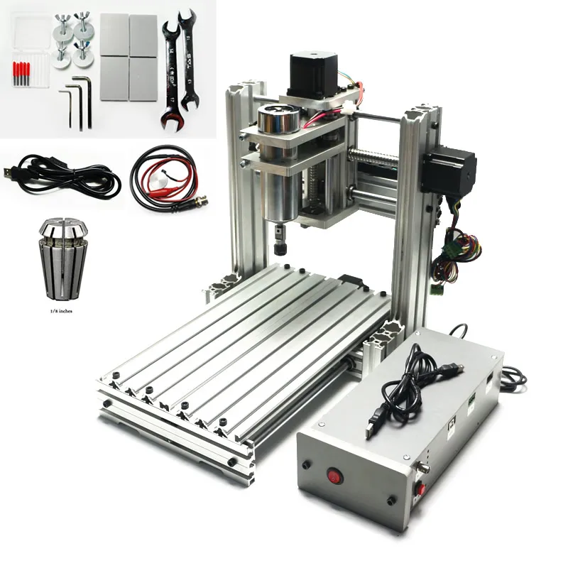 4 осевой USB мини фрезерный станок с ЧПУ гравер 3020 вращающейся осью CNC3020 для