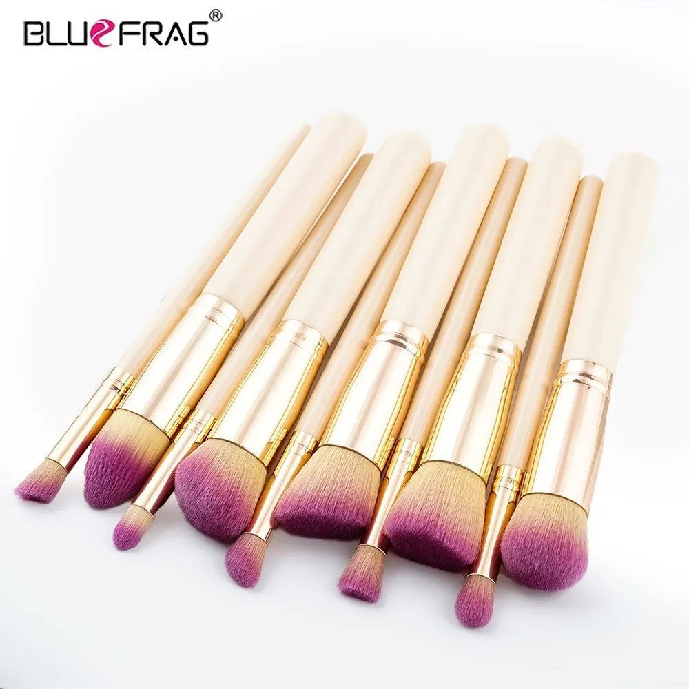 BLUEFRAG Makeup Brush Sets 10pcs Perfessional Foundation Concealer Cometics Tools Full Powder