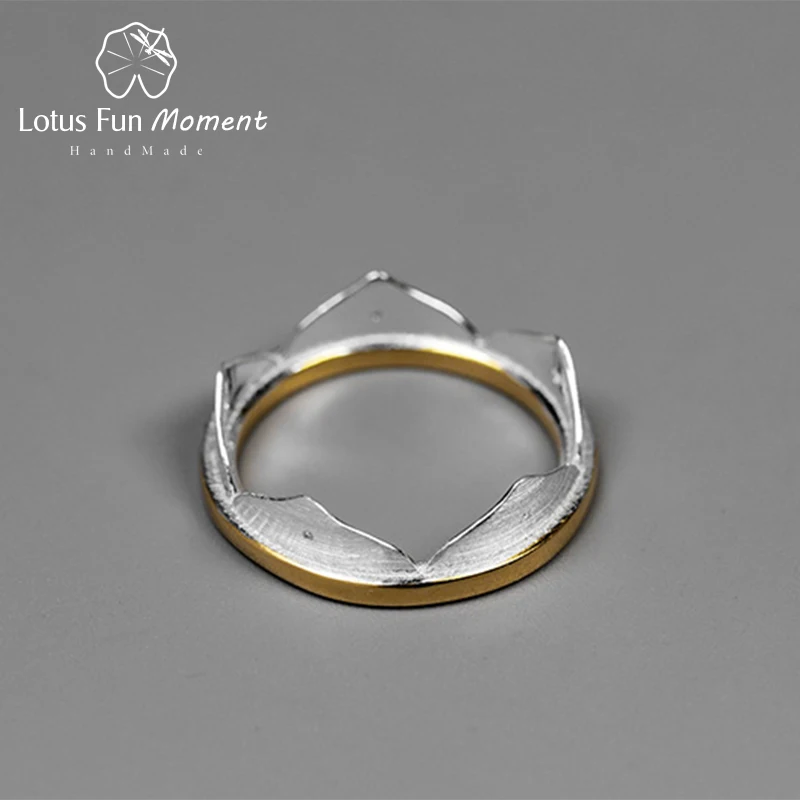 Lotus Fun Moment реального 925 пробы серебро Природный Творческий Модные украшения минималистский цветок лотоса кольца для Для женщин