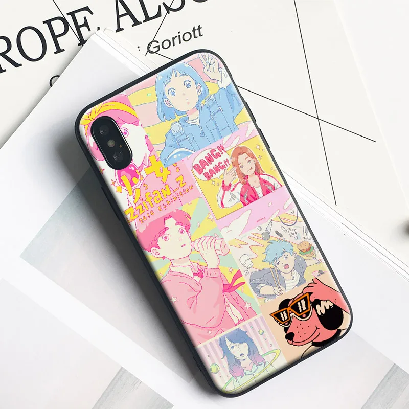 

Japanese Cute girl Cartoon collage TPU soft silicone Phone Case For Apple iPhone 5 5s Se 6 6s 7 8 Plus X XR XS MAX
