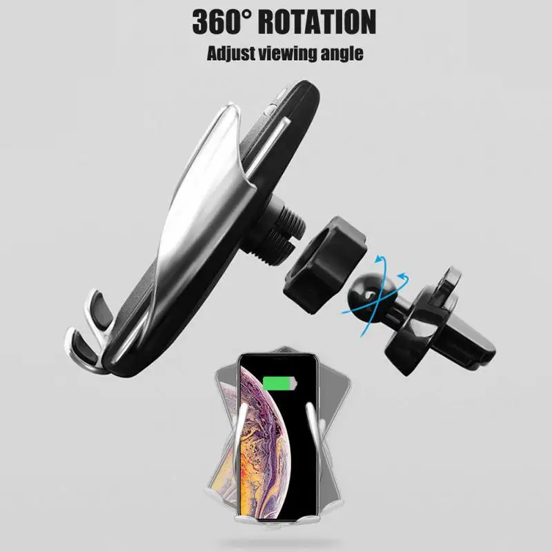  Smart Sensor Car Wireless Charger S5 stand by QC Qi 10W Fast Charging Intelligent Infrared Wirless 
