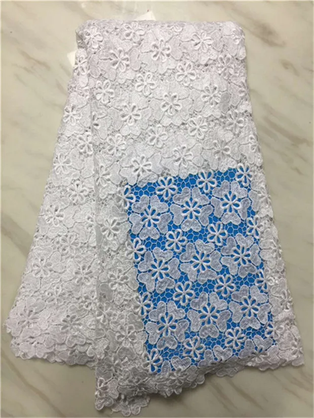 

White cord lace fabric 2019 high quality lace latest french guipure lace soft mile lace for women dresses 5yards/lot