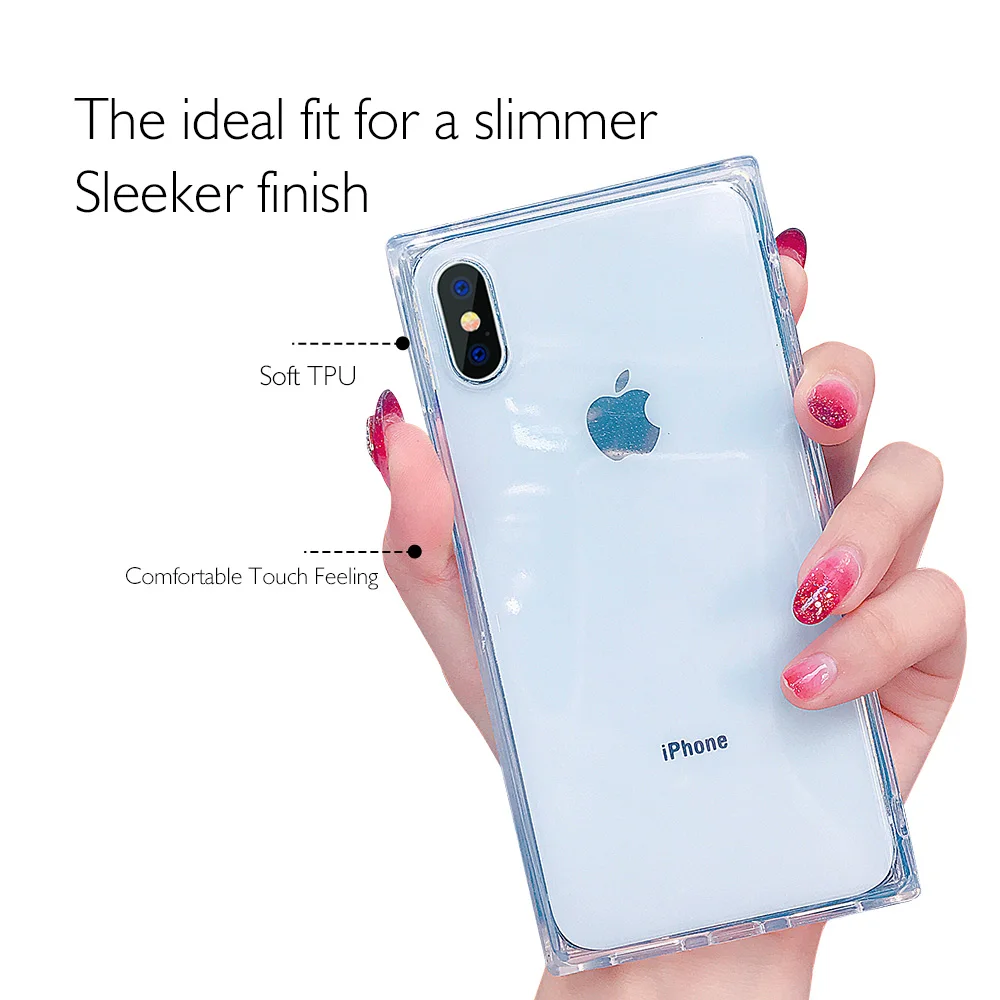 Ascromy-Simple-Square-Phone-Case-For-Appe-iPhone-XS-X-10-8-7-6-6S-Plus-8Plus-Cystal-Soft-TPU-Gel-Silicone-Back-Cover-Coque-Etui (4)