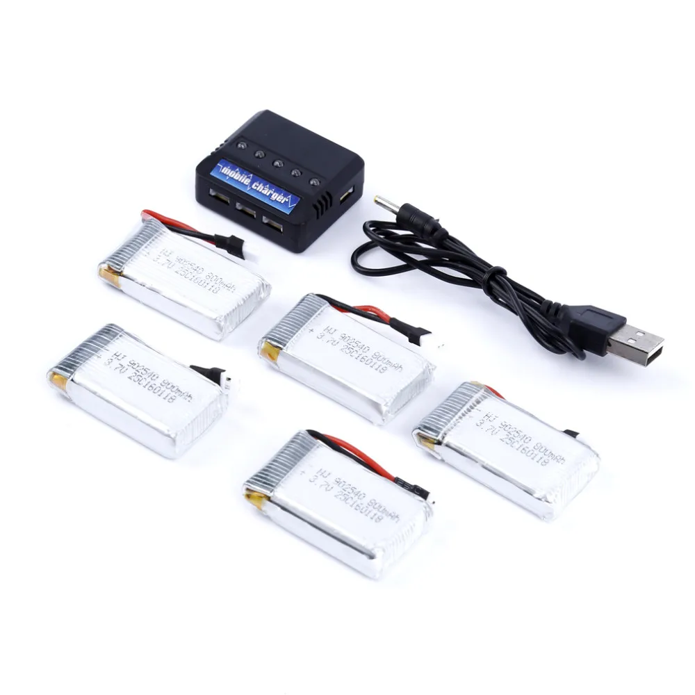 5 шт. 3 7 в 800 мАч lipo батарея с 1 USB зарядное устройство для Syma X5SC X5C X5SW|3.7v 800mah battery|lipo