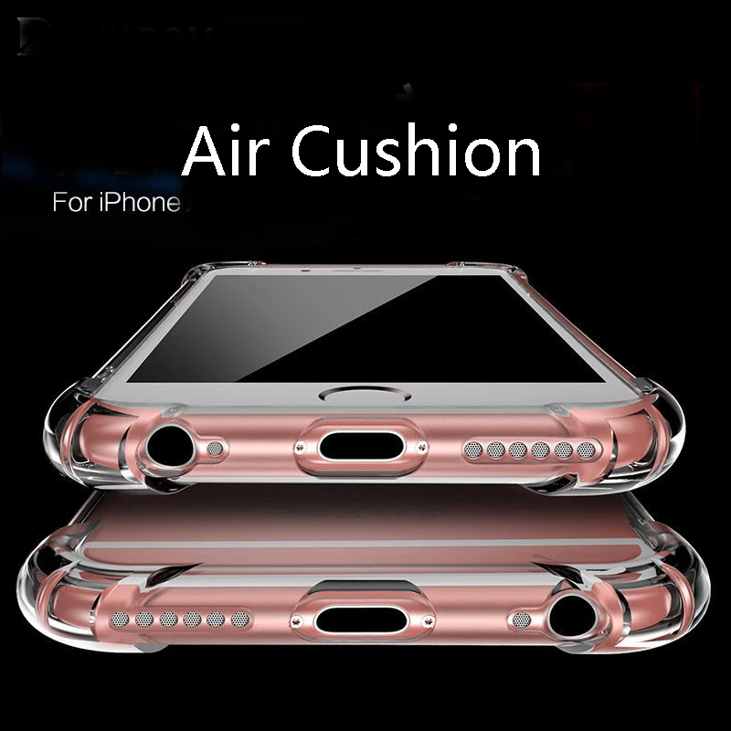

Anti-knock Phone Case for Iphone 7 Iphone 8 Transparent TPU Soft Cover 4 Corner Airbag Air Cushion Shockproof Iphone 7 Case