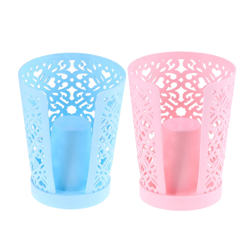 

2pcs Hollow-Out Storage Rack For Paper Cup Living Room Plastic Dustproof Paper Cup Storage Holders Disposable Paper Cup Rack