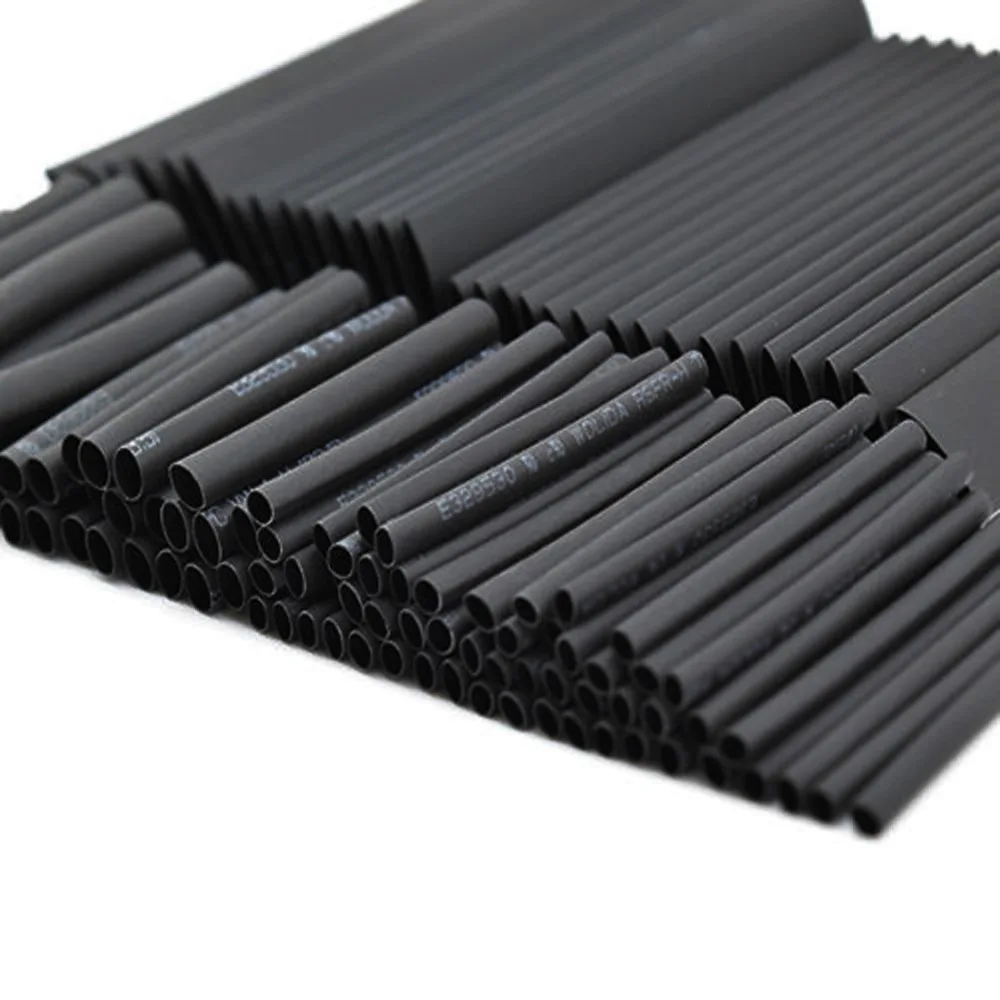 127pcs/lot 7.28m Black 2:1 Assortment Heat Shrink Tubing Tube Car Cable Sleeves Sleeving Wrap Wire Kit Useful Electric Tubings |