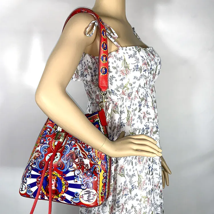 Merk Echt Lederen Schoudertassen Ban Kleur Afneembare Liner Emmer Tas Luxe Handtas Vrouwen Tassen Designer 2018 Tote Merk Echt Lederen Schoudertassen Ban Kleur Afneembare Liner Emmer Tas Luxe Handtas Vrouwen Tassen Designer 2018 Tote