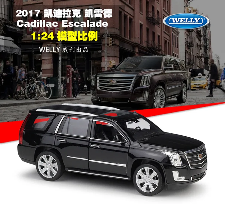 1:24 WELLY Simulator сплав Cadillac Escalade литая под давлением модель автомобиля внедорожник металлическая игрушка автомобиль игрушки для детей подарок коллекция украшения