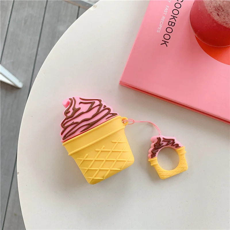 New Wireless Bluetooth Earphone 3D Case For Apple AirPods Silicone Headphones Cases For Airpods Protective Cover Cute Key Ring (4)