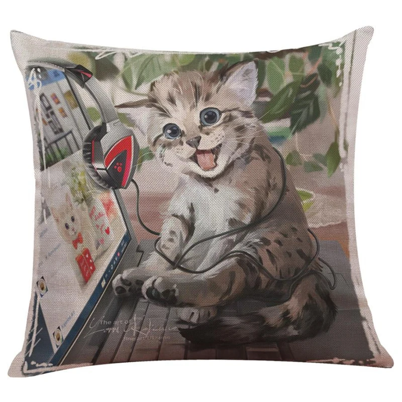 Cute Cat Sofa Bed Home Decoration Festival Pillow Case Cushion Cover19