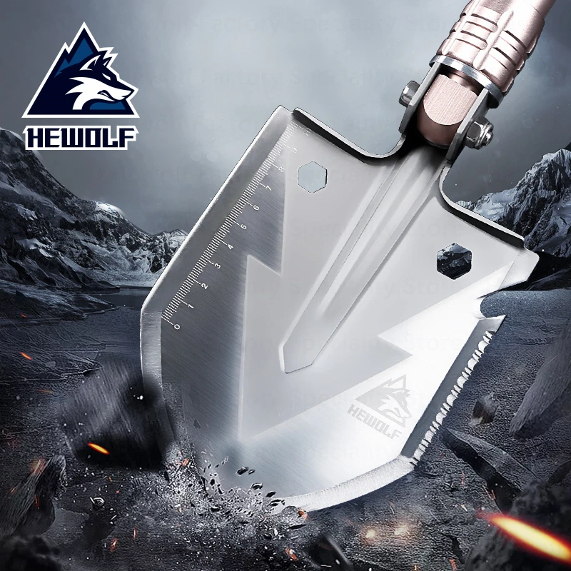 

Hewolf Outdoor Camping Shovel Field Survival Tool Folding Shovel Multifunctional Military Garden Tool Garden Camping Beach