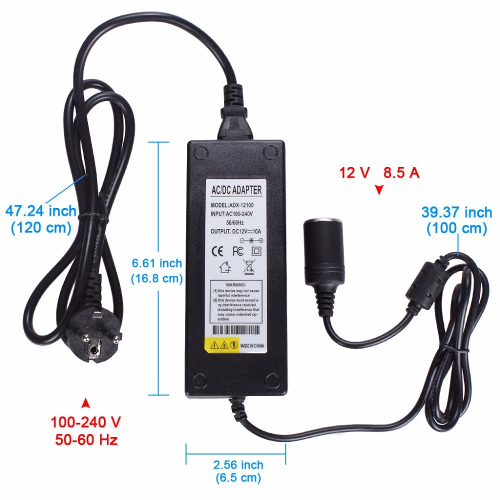 AC To DC Converter 10A 120W 110-220V To 12V Car Cigarette Lighter Socket ACDC Power Adapter Household Cigarette Lighter For Air Pump Car Vacuum And More (2)