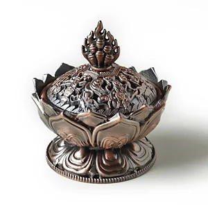 Bronasti klasični slog kadila kadila, imitacija bakra ne zbledi nelomljiva, Lotus obliko klasične kovinske obrti
