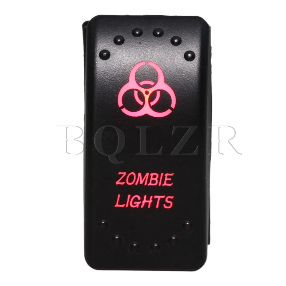 

BQLZR 5Pin DC12-24V ON-OFF Four-Rings Rocker Switch Red Pattern for Car Boat
