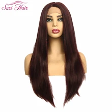Suri волосы длинные прямые синтетические парики для черных женщин парик шнурка спереди волосы парик 3 цвета 130% плотность