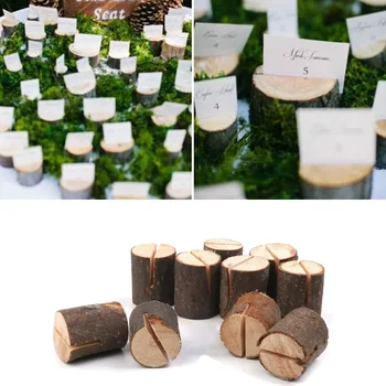 

20pcs Wedding Wooden Place Card Holders Table Number Stands for Party Decorations
