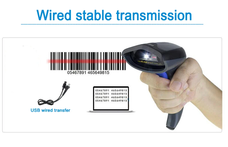 Leitor de código de barras com fio,