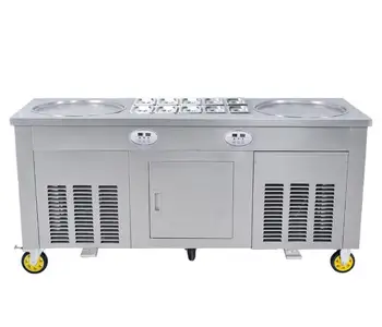 

2 + 10 topping tanks fried ice cream roll machine with R410A Refrigerant (Free shipping by sea)