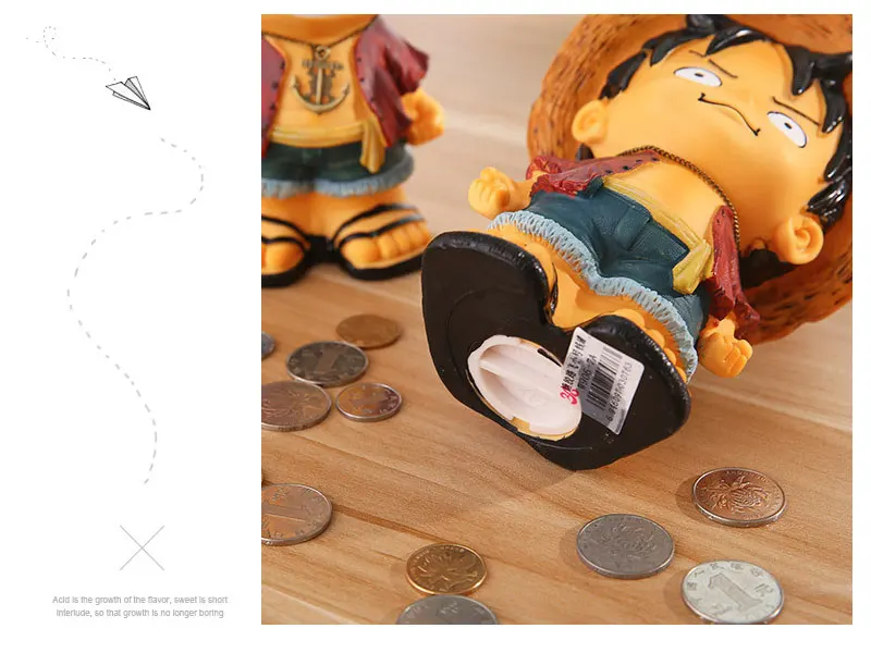 Луффи коробка для экономии денег украшение дома одна деталь детская игрушка копилки монета копилка Смола копилки подарок