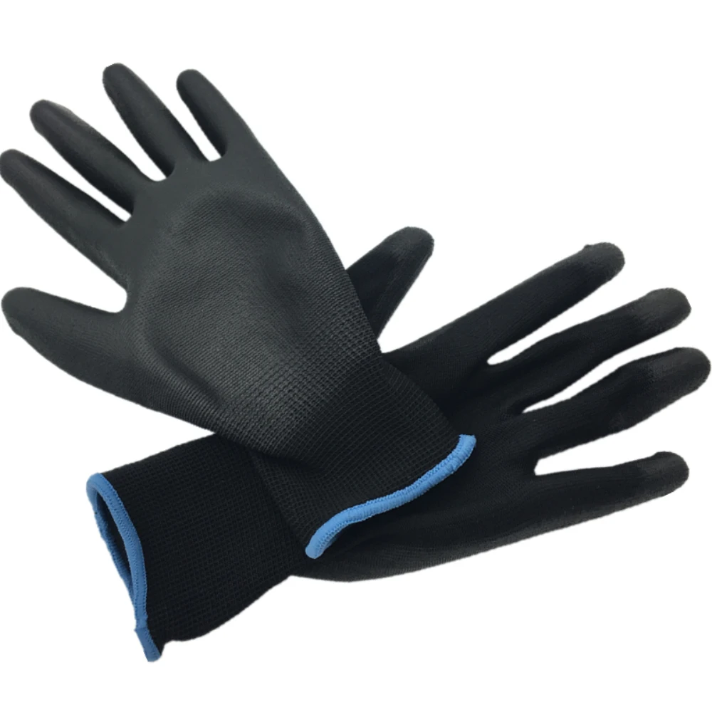 13G black PU Work Gloves Palm Coated ,working gloves,Workplace Safety Supplies,Safety Gloves PU518,guantes trabajo 24pcs=12pairs IMG_1916