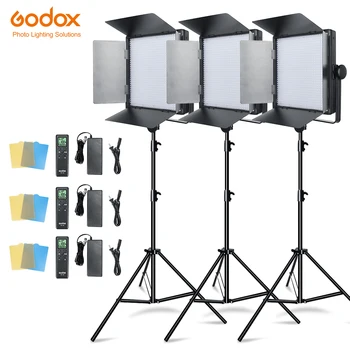 

Godox 3PCS LED1000W 5600k Continuous Light Kit with 3pcs 2.8m Light Stand for Photography Wedding Camera Camcorder DV