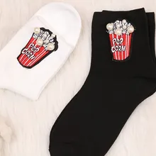 Gtglad/Новое поступление; модные блестящие женские носки в Корейском стиле; сезон весна-зима; черно-белые носки ручной работы с вышитым бисером попкорном