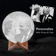 Dropshipping Customized 3D Printing Moon Night Light