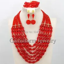 Африканские свадебные украшения набор Кристалл Свадебное Ожерелье Набор Женский костюм бусы Набор WB060