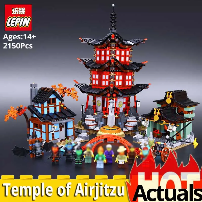 

Ninja movie go 76013 compatible with legoinglys 70751 Temple of Airjitzu Set 3D house Building Blocks Brick Education Toys gift