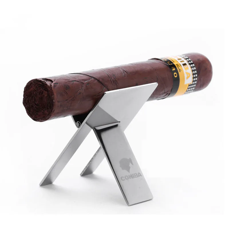 

Portable 1pcs Cigar Bracket Foldable Stainless Steel Cigar Holder Display Shelf Tools Accessories For Cigars