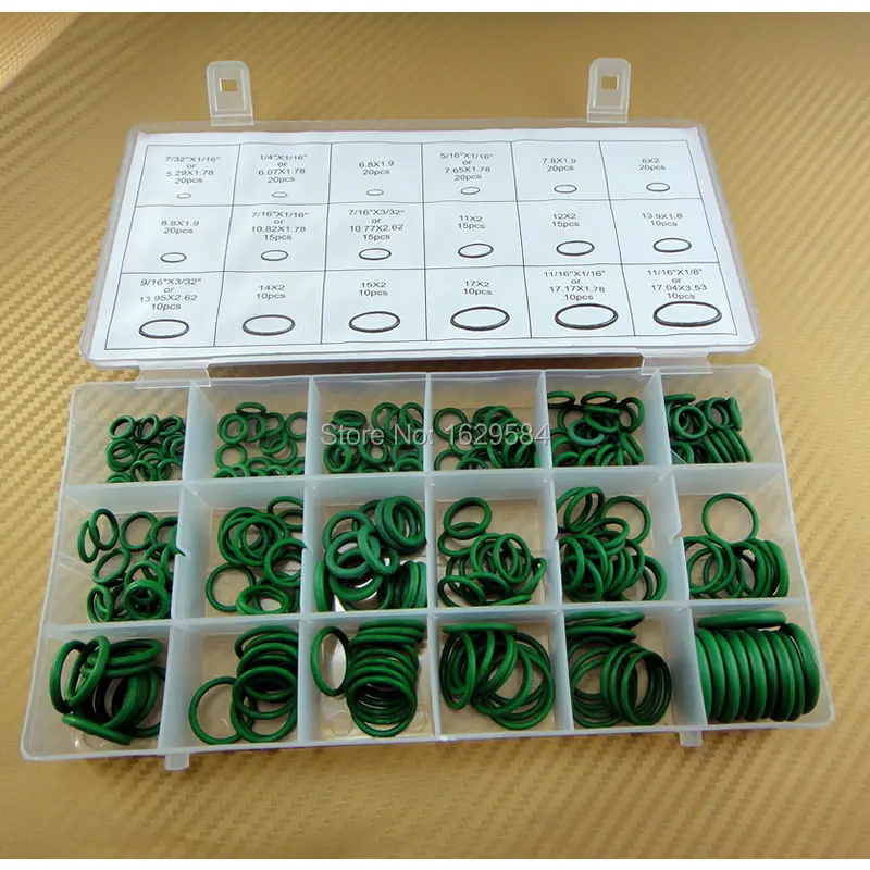 270pcs Car HNBR A//C System Air Conditioning O Ring Seals Set Assortment Kit Tool