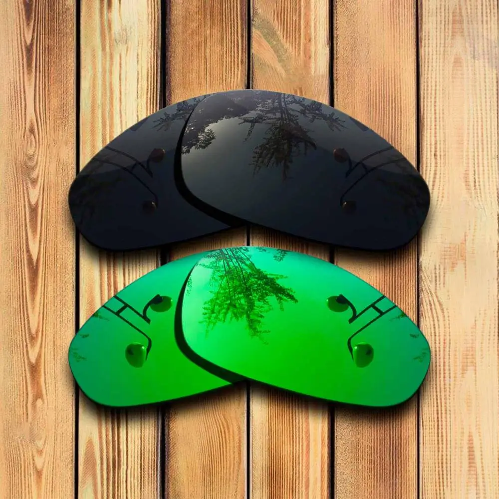 2 пары точно вырезанные поляризованные Сменные линзы для Juliet Sunglass-много цветов - Цвет линз: Black-Green Mirror