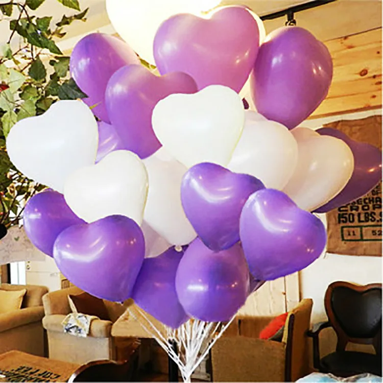 

Nicro 10pcs/lot 12 inch Valentines Day Romantic Love Heart Latex Helium Balloons Wedding Decoration Birthday Party #Bal61
