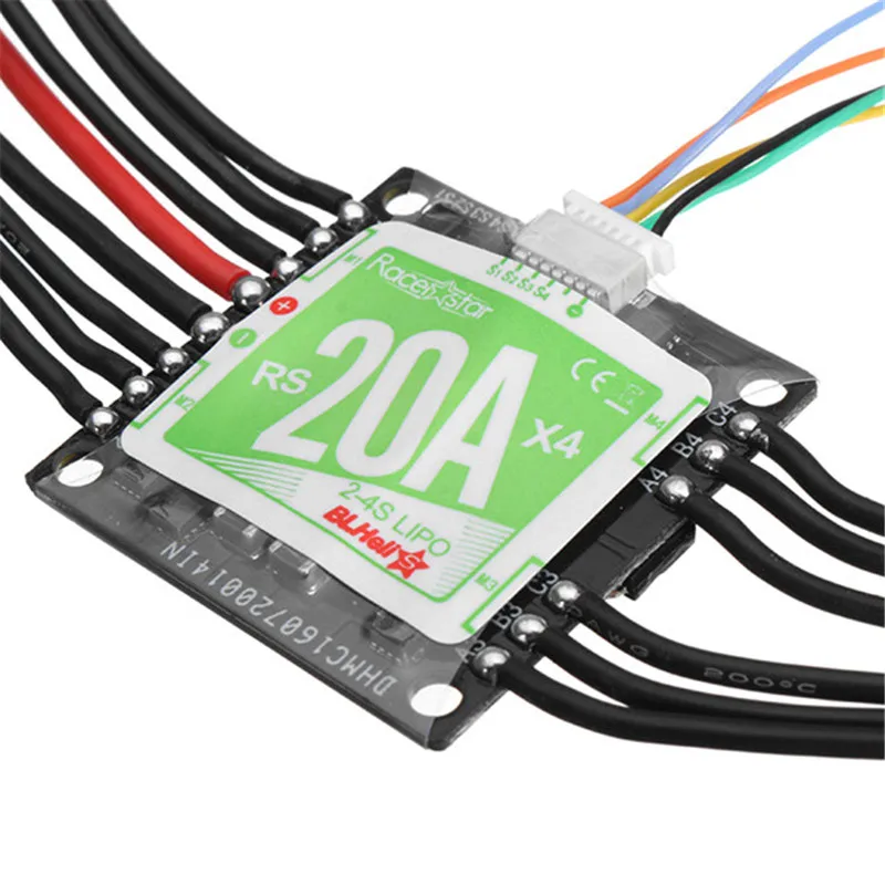 Racerstar RS20Ax4 20A 4 в 1 Blheli_S Opto ESC 2-4S поддержка Oneshot42 Multishot для FPV Racer