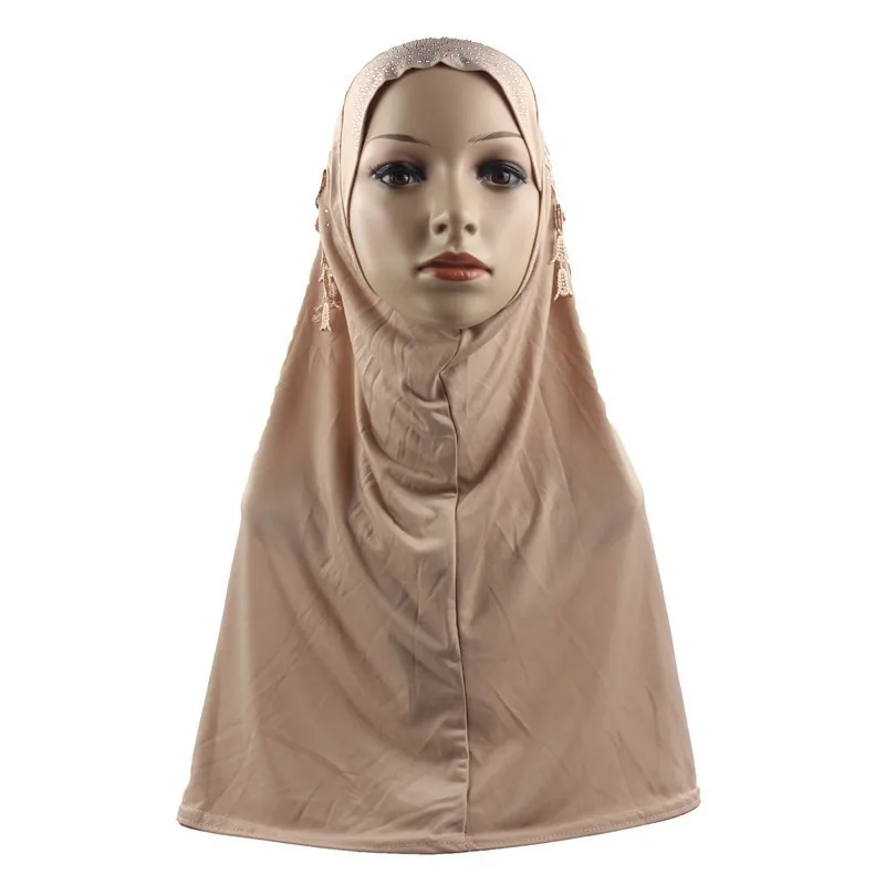 Мусульманский женский хиджаб исламский шарф женский платок на голову Полный головной убор кулон с бриллиантом