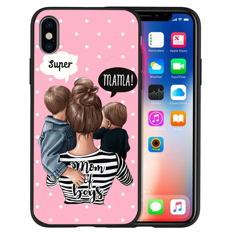 Супер I Love Mama мышь папа мама мальчик детский чехол для чехла iphone 8 7 X XS Max XR 6 7 8 плюс 5S SE мягкий чехол Etui