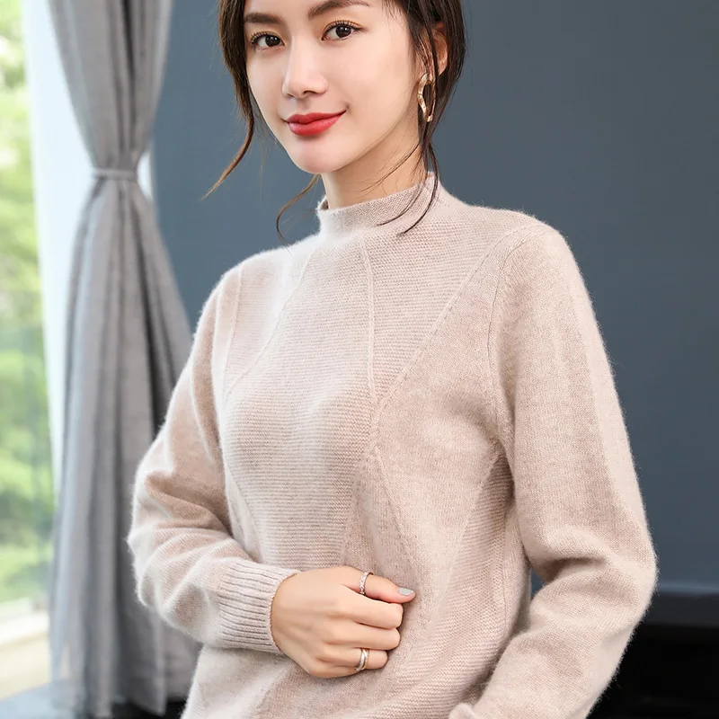 

Women's Sweater Thick Warm 100% Pure Cashmere Knitting Pullovers Winter New Arrival Warm Oneck Jumpers Lady Fashion Clothes Tops