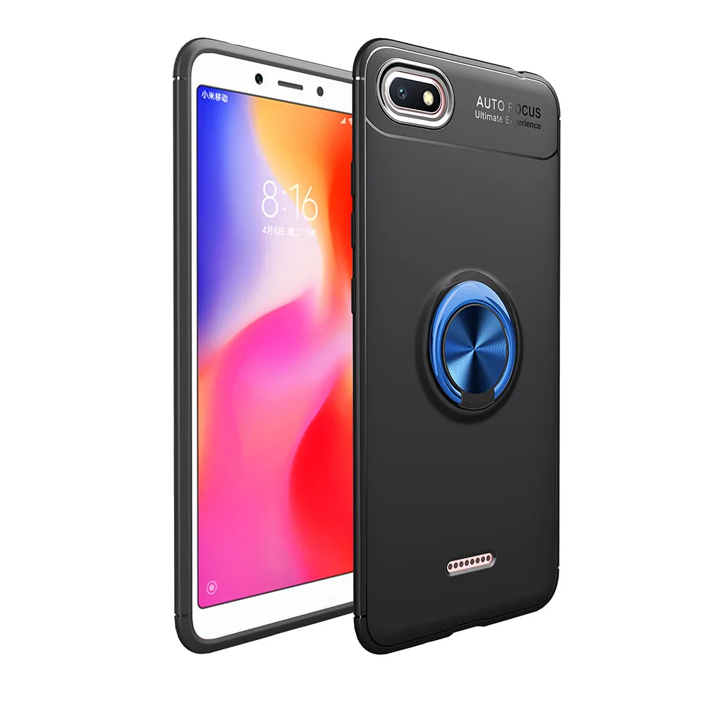 Чехол для телефона Xiaomi Redmi 6 6A 6pro с магнитным кольцом силиконовый матовый чехол Note4