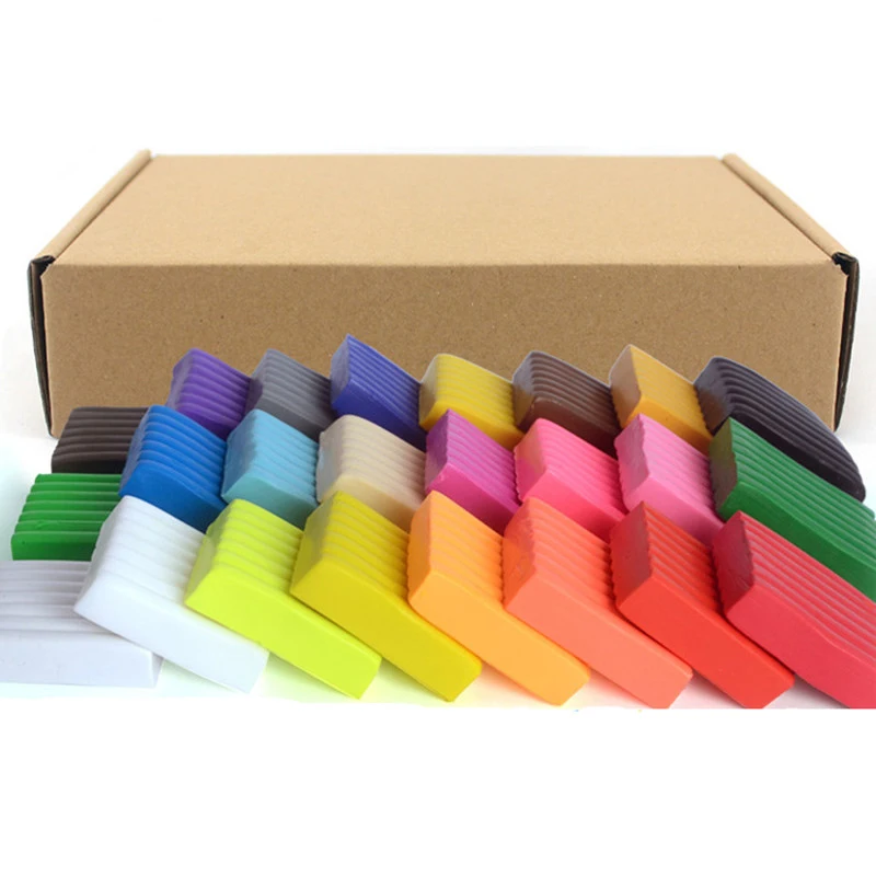 Random color 24 цвета Diy глина для поделок полимерная формовочная глина блок игровой тесто Детский пластилин игрушки Выпекание в печи фарфоровые инструменты - Цвет: Random color